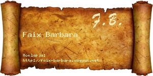 Faix Barbara névjegykártya